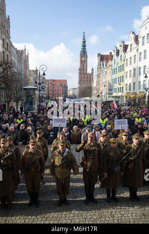 IV Defilade nazionale della memoria dei soldati maledetto in Gdansk, Polonia. 4 marzo 2018 © Wojciech Strozyk / Alamy Live News Foto Stock