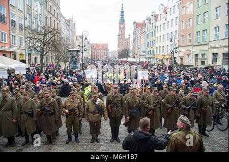 IV Defilade nazionale della memoria dei soldati maledetto in Gdansk, Polonia. 4 marzo 2018 © Wojciech Strozyk / Alamy Live News Foto Stock