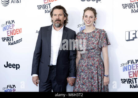 Ethan Hawke e Maya Thurman-Hawke frequentando la trentatreesima annuale di Film Independent Spirit Awards 2018 Il 3 marzo 2018 in Santa Monica, California. | Utilizzo di tutto il mondo Foto Stock