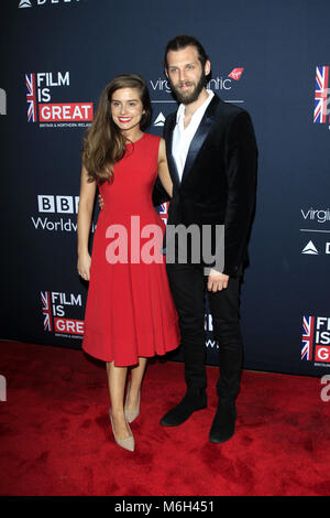 Los Angeles, California. 2 Mar, 2018. Rachel Shenton e Chris Overton frequentando il "film è grande' British Film Reception per onorare i candidati britannici del novantesimo annuale di Academy Awards presso il British Residence il 2 marzo 2018 a Los Angeles, California. | Utilizzo di credito in tutto il mondo: dpa/Alamy Live News Foto Stock