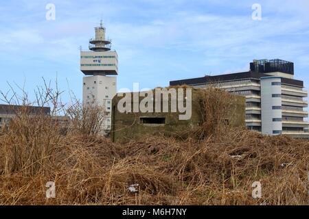 Guerra Mondiale 2 FW3/22 porta pillole in un campo accanto a BT Adastral Park a Martlesham Heath, Suffolk, Regno Unito. Foto Stock