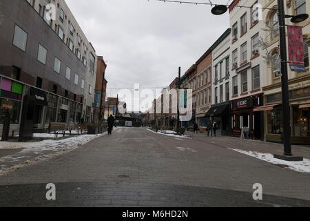 Downtown Ithaca Commons area, Ithaca NY Foto Stock