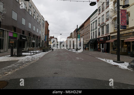 Downtown Ithaca Commons area, Ithaca NY Foto Stock