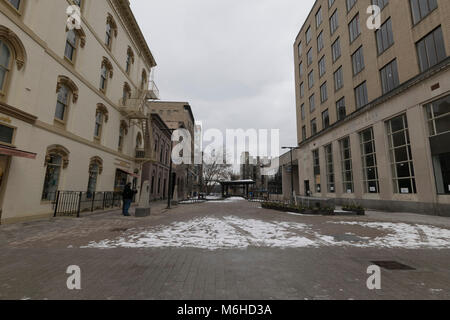 Downtown Ithaca Commons area, Ithaca NY Foto Stock