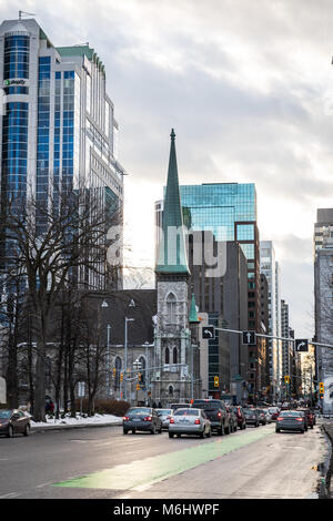 Ottawa, Ontario, Canada - 20 Gennaio 2018: Street downtown durante il tramonto Foto Stock