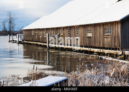 Brittania Storico Cantiere Navale edificio di Steveston, British Columbia, Canada Foto Stock