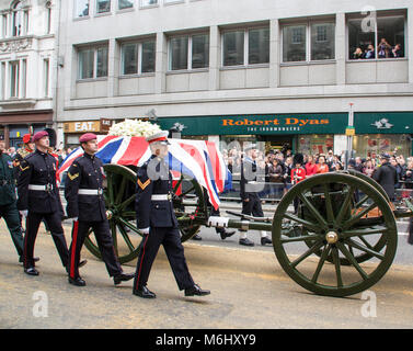 Funerali di Stato di Margaret Thatcher, Londra, Inghilterra, Regno Unito; Foto Stock