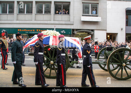 Funerali di Stato di Margaret Thatcher, Londra, Inghilterra, Regno Unito; Foto Stock