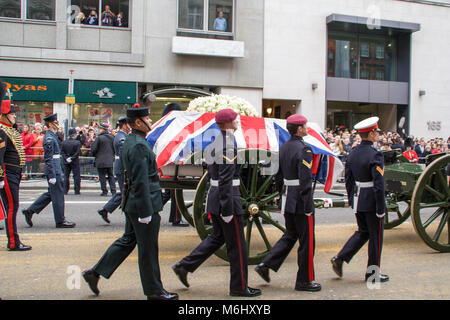 Funerali di Stato di Margaret Thatcher, Londra, Inghilterra, Regno Unito; Foto Stock