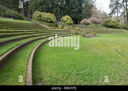 L'anfiteatro all'International Rose Test Garden a Portland, Oregon, Stati Uniti d'America. Foto Stock