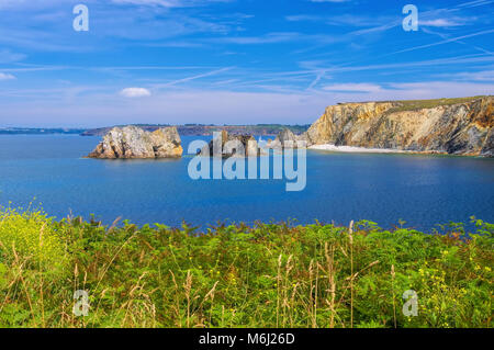 Camaret-sur-Mer costa in Bretagna, Francia Foto Stock