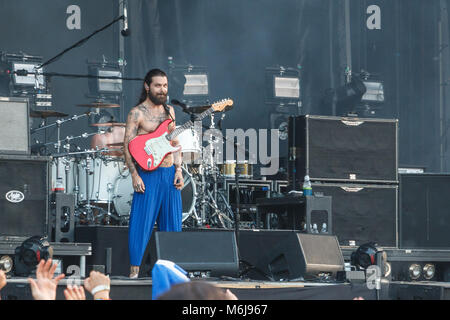 Biffy Clyro giocando al 2017 Sziget Festival a Budapest, Ungheria Foto Stock