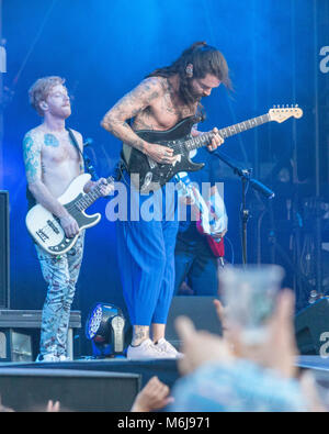 Biffy Clyro giocando al 2017 Sziget Festival a Budapest, Ungheria Foto Stock