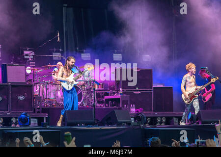 Biffy Clyro giocando al 2017 Sziget Festival a Budapest, Ungheria Foto Stock