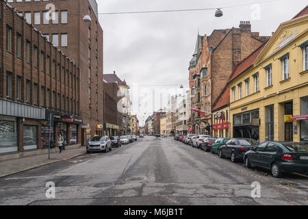 MALMO, Svezia - 23 ottobre 2016: diversi tipi di strutture architettoniche nel centro di Malmo, Svezia. Foto Stock