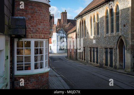 Petworth, West Sussex, in Inghilterra. Edifici lungo la Damer's Bridge Road nella città. Foto Stock