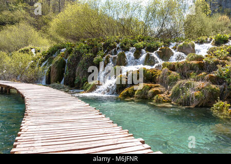 Cascate del Parco Nazionale dei Laghi di Plitvice Foto Stock