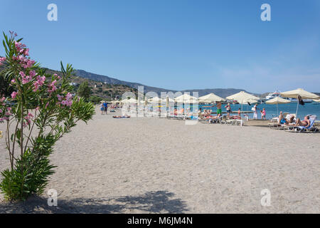 Spiaggia principale, Elounda, Λασίθι, Creta (Kriti), Grecia Foto Stock
