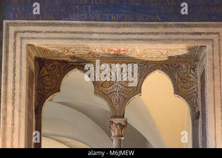 L'Italia, Firenze - 18 Maggio 2017: la vista dell'ingresso del frammento nella sala della Cancelleria in Palazzo Vecchio il 18 maggio 2017 a Firenze, Italia. Foto Stock