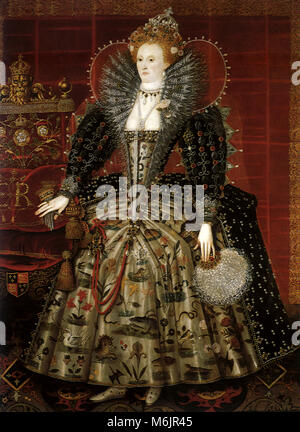 La regina Elisabetta I, il Hardwick Ritratto 1599, Workshop di Nicholas Hilliard, 1599. Foto Stock