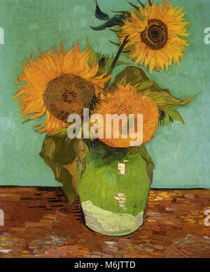 Tre campi di girasoli in un vaso, Van Gogh, Vincent Willem, 1888. Foto Stock
