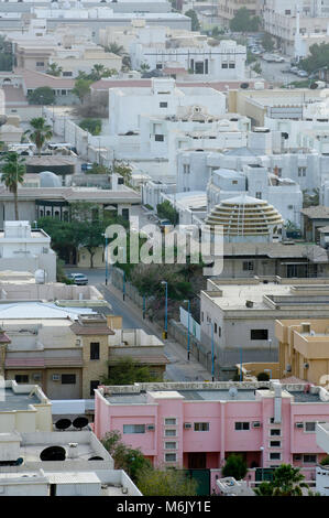 Vista dall'alto di ville residenziali nella città di Riyadh, Arabia Saudita Foto Stock