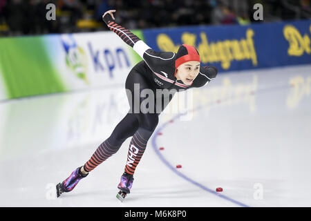 Changchun, Changchun, Cina. Mar 5, 2018. Changchun, Cina-4marzo 2018: Il Mondo Velocità Sprint Skating Championships 2018 è tenuto a Changchun, a nord-est della Cina di provincia di Jilin. Credito: SIPA Asia/ZUMA filo/Alamy Live News Foto Stock