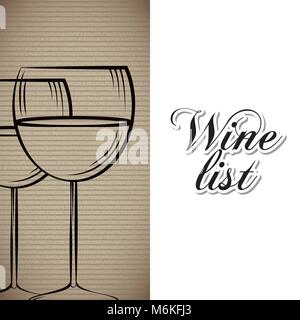 Lista dei vini da bere card Illustrazione Vettoriale