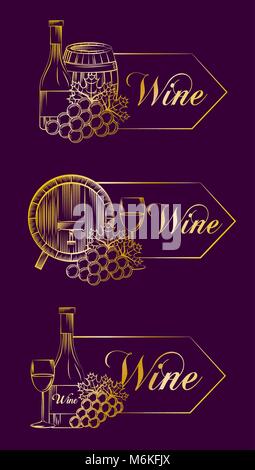 Vino bere alcol card Illustrazione Vettoriale