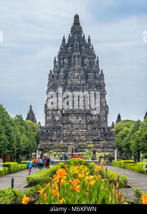 Indonesia, Java Centrale, metà del IX secolo Prambanan tempio indù Foto Stock