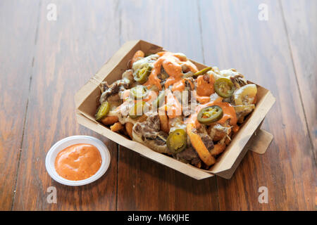 Poutine fries piatti da pub Foto Stock