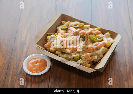 Poutine fries piatti da pub Foto Stock