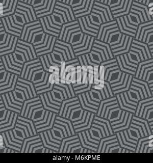 Art deco seamless pattern. Moderno ed elegante texture geometrica. Ripetizione di forme poligonali, linee, rombi. Monocromatico. Sullo sfondo. Web. Elemento vettore o Illustrazione Vettoriale