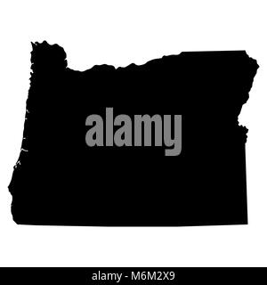 Mappa degli Stati Uniti stato di Oregon Illustrazione Vettoriale
