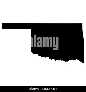 Mappa degli Stati Uniti Stato di Oklahoma Illustrazione Vettoriale