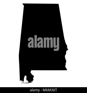 Mappa degli Stati Uniti stato dell'Alabama Illustrazione Vettoriale