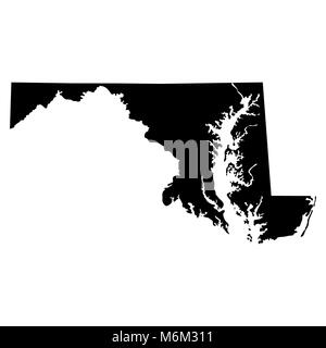 Mappa di la condizione degli Stati Uniti Maryland Illustrazione Vettoriale