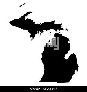 Mappa di la condizione degli Stati Uniti Michigan Illustrazione Vettoriale