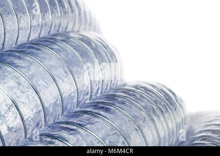 Dettaglio di trasparente in PVC a spirale sullo sfondo della tubazione Foto Stock