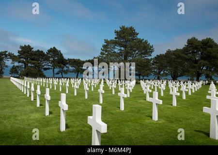 I militari americani cimitero, colleville, Normandia, Francia Foto Stock