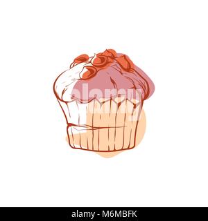 Muffin gustosi isolato icona vettore Illustrazione Vettoriale