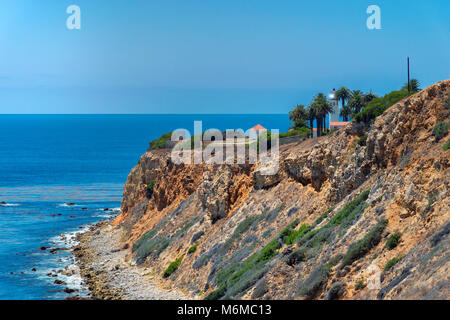 Costa della California e il punto Vicente faro, Palos Verdes, Los Angeles. Foto Stock