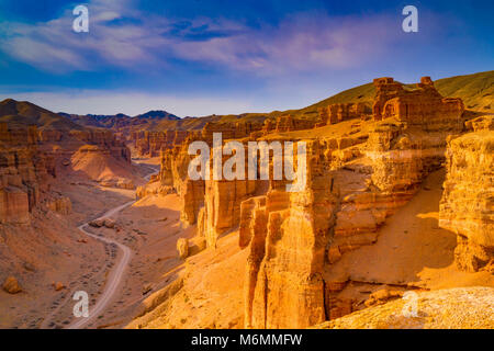 Charyn Canyon, Kazakistan, Charyn Canyon National Park Valle dei castelli Foto Stock