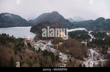 Vista panoramica sulla città di Fussen in Germania Foto Stock