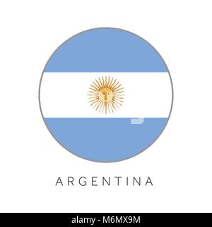 Bandiera dell'Argentina round circle icona vettore Illustrazione Vettoriale