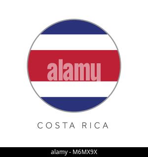 Costa Rica bandiera round circle icona vettore Illustrazione Vettoriale