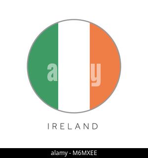 Irlanda bandiera round circle icona vettore Illustrazione Vettoriale