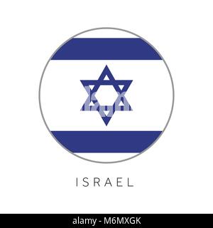 Bandiera di Israele round circle icona vettore Illustrazione Vettoriale