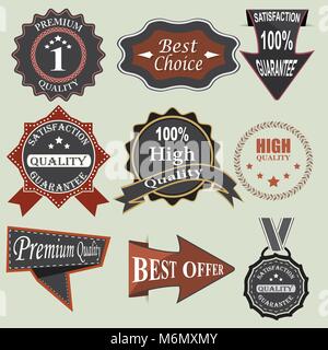 Set di badge, vendita GREY LABEL, vettore vendita illustrazione dei tag Illustrazione Vettoriale