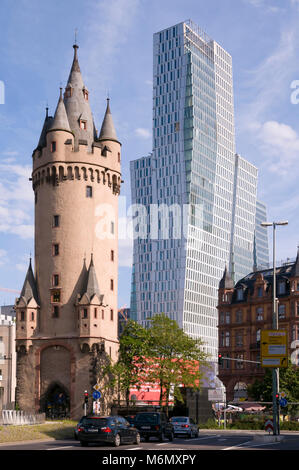 Nextower und Eschenheimer Turm, Francoforte, Assia, Deutschland, Europa Foto Stock